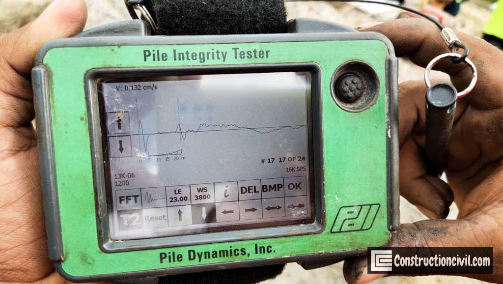 Integrity test of pile-tester 